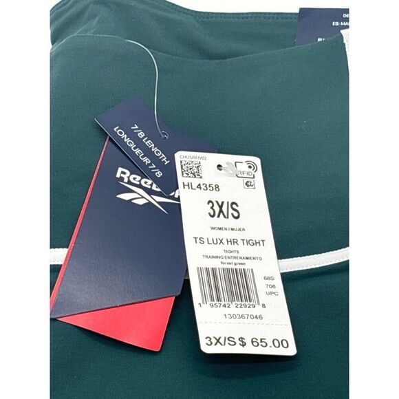 Reebok Women’s Plus Size Lux High-Waist Colorblock Leggings Forest Green 3X/ S - Picture 6 of 13